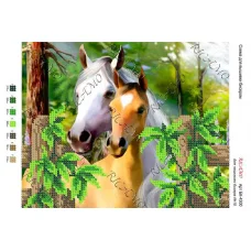 А4Н_191 БК-4300 Пара лошадей. Схема для вышивки бисером ТМ Virena 