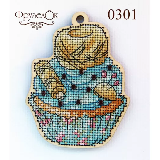 ФРЗ-0301 Клубок. Набор для вышивки крестом на деревянной основе. ТМ ФрузелОК