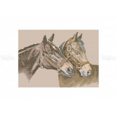 50-324 (30*40) Пара коней. Схема для вышивки бисером Бисерок