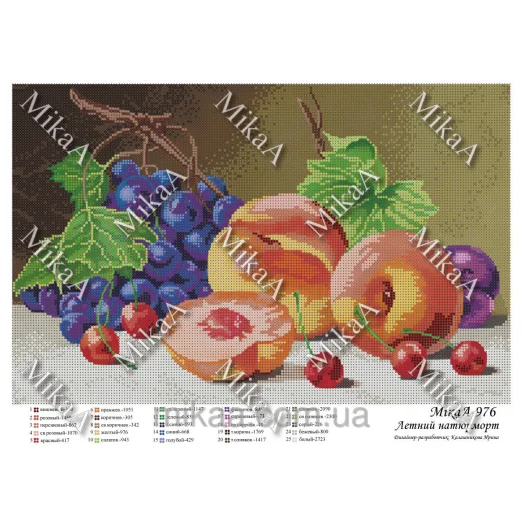 МИКА-0976 (А3) Летний натюрморт. Схема для вышивки бисером