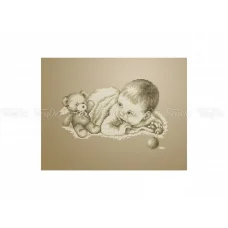 40-317 (30*40)  Играющий младенец. Схема для вышивки бисером Бисерок