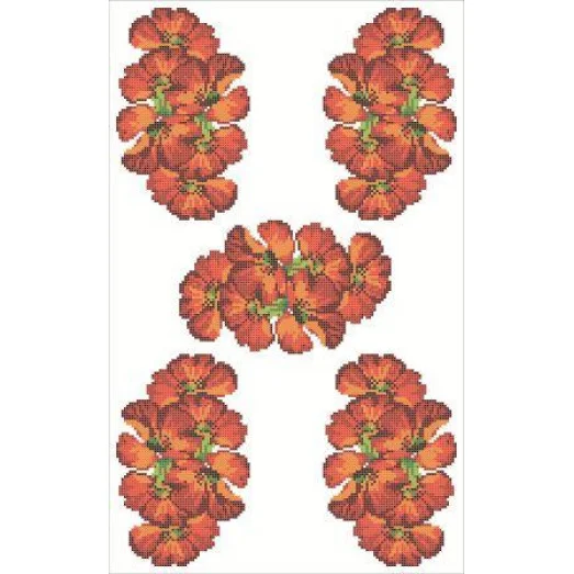 ФВЛ-035 Цветы. Схема на водорастворимом флизелине. ТМ Княгиня Ольга