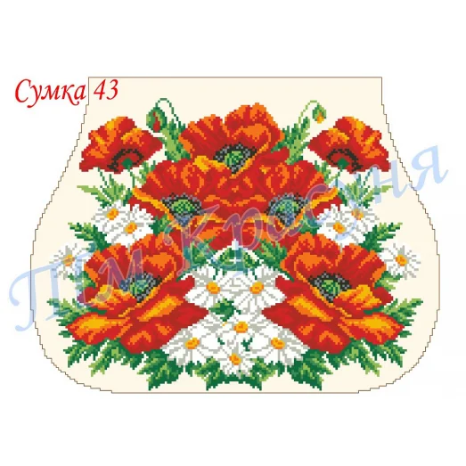 С-43 (белая) Заготовка на перед сумки для вышивки. ТМ Красуня