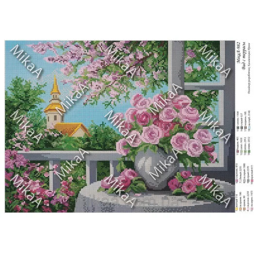 МИКА-0982 (А3) Вид с террасы. Схема для вышивки бисером