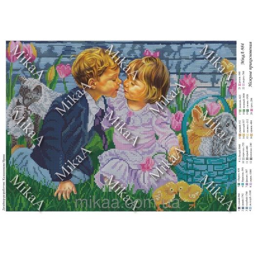 МИКА-0984 (А3) Нежные прикосновения. Схема для вышивки бисером