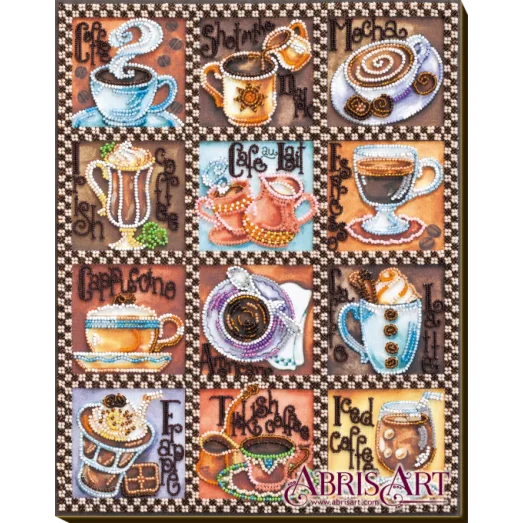 АВ-638 Кофейная карта. Набор для вышивки бисером Абрис Арт