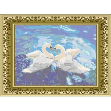 ЛВТ-010 Лебеди. Схема для вышивки бисером. Княгиня Ольга
