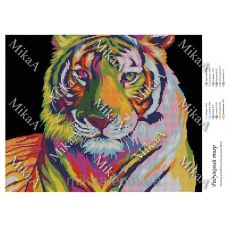 МИКА-0989б (А3) Радужный тигр. Схема для вышивки бисером