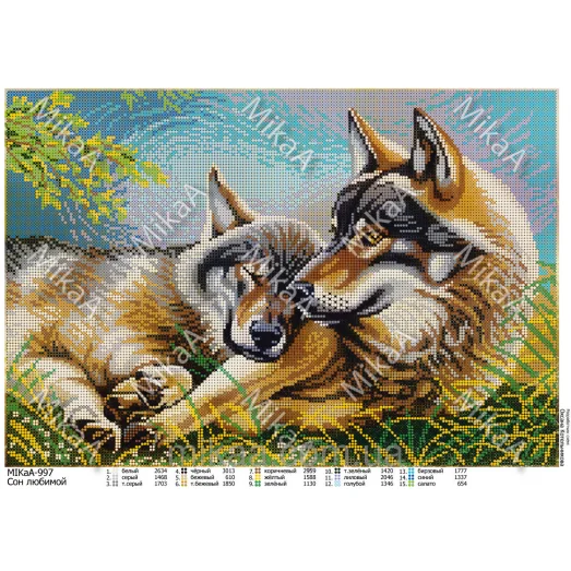 МИКА-0997 (А3) Сон любимой. Схема для вышивки бисером
