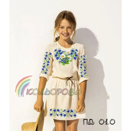 ПД-010 КОЛЁРОВА. Заготовка платье для вышивки