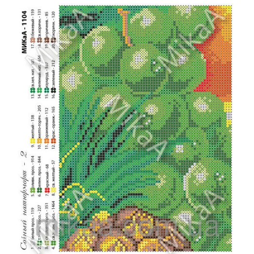 МИКА-1104 (А5) Сочный натюрморт. Схема для вышивки бисером