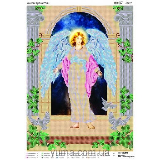 ЮМА-3261 Ангел Хранитель. Схема для вышивки бисером 