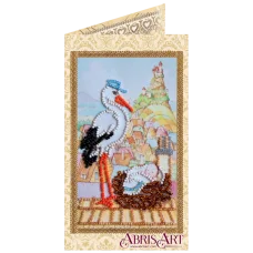 АО-117 Подарок аиста. Набор-открытка для вышивки бисером Абрис Арт