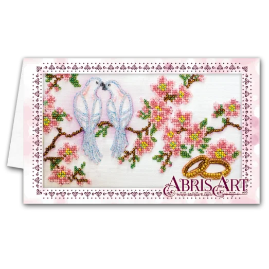 АОМ-012 Открытка-конверт. Свадебные птицы. Абрис Арт