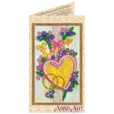 АО-112 С днем бракосочетания. Набор-открытка для вышивки бисером Абрис Арт