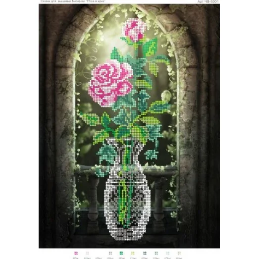 ЧВ-5001 Роза в арке. Схема для вышивки бисером. Бисерок