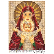 МИКА-1052Б (А4) Мадонна и Иисус(полная зашивка фона). Схема для вышивки бисером