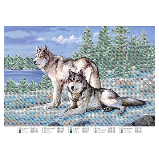 ЮМА-38 Волки. Схема для вышивки бисером