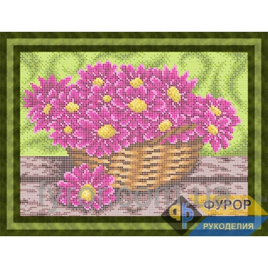 ФР-НБп4-082-2 Астры в корзине. Схема для вышивки бисером ТМ Фурор Рукоделия