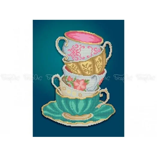 ЧВ-5323 Чашки. Схема для вышивки бисером. Бисерок