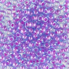 61006 Бисер Preciosa стеклянный хамелеон голубой с розовой серединкой