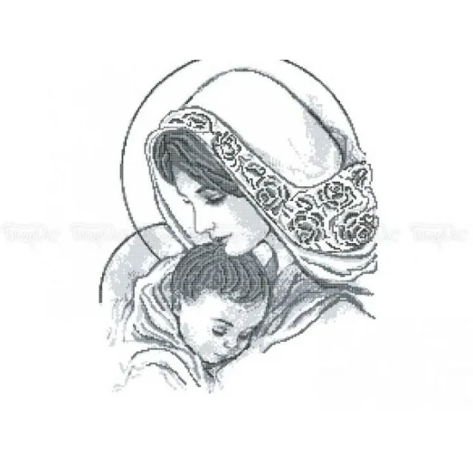 ЧВ-7035 Мадонна с младенцем. Схема для вышивки бисером. Бисерок