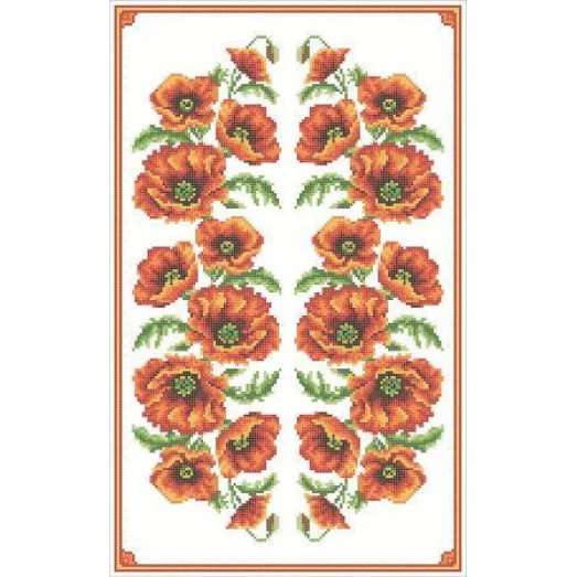 ФВЛ-032 Маки. Схема на водорастворимом флизелине. ТМ Княгиня Ольга