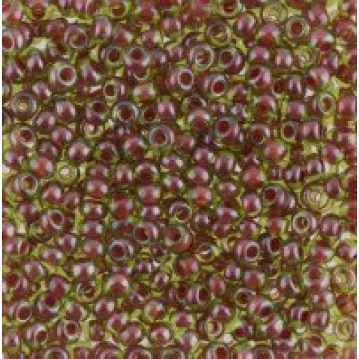 51228 Бисер Preciosa зеленый прозрачный коричневая линия внутри