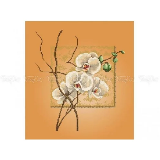 ЧВ-7001 Орхидея (бежевый фон). Схема для вышивки бисером. Бисерок