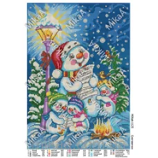 МИКА-1125 (А3) Снеговички. Схема для вышивки бисером