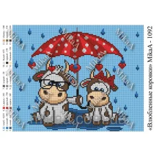 МИКА-1092 (А4) Влюбленные коровки. Схема для вышивки бисером