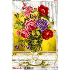 ВА-0562 (А3) Цветы в вазе. Схема для вышивки бисером БисерАрт