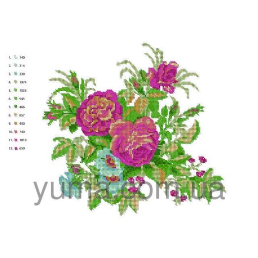 ЮМА-318 Подушка. Схема для вышивки бисером 