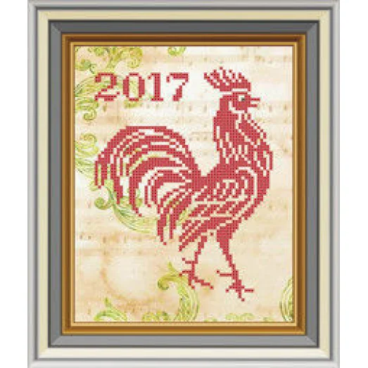 СД-254 Новогодний петушок. Схема для вышивки бисером. Княгиня Ольга