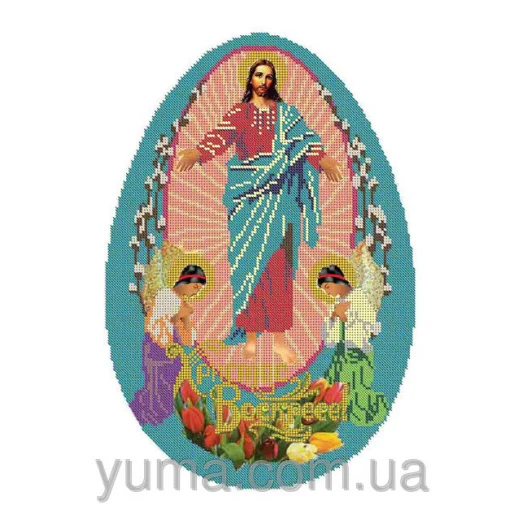ЮМА-322 Пасхальный рушнык. Схема для вышивки бисером