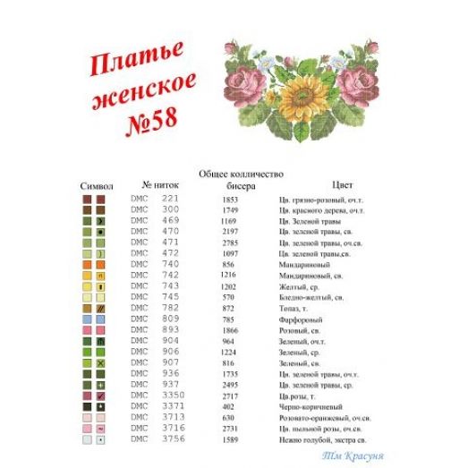 ПЖ-058 Заготовка платья для вышивки ТМ Красуня