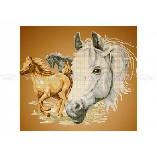 ЧВ-6058 (40*45) Лошади. Схема для вышивки бисером. Бисерок