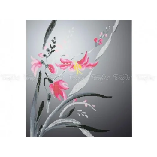 30-203 (40*60) Розовые лилии. Схема для вышивки бисером Бисерок