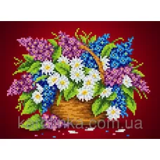 КБЦ-4031-2 Сирень с ромашками. Схема для вышивки бисером. Каролинка ТМ