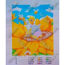 МИКА-К-009 Бегемотик. Канва для вышивки нитками