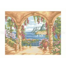 ЧВ-8079 (60*80) Терасса у моря. Схема для вышивки бисером. Бисерок