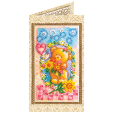 АО-127 Цветочная полянка. Набор-открытка для вышивки бисером Абрис Арт