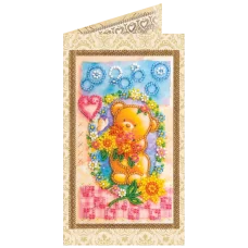 АО-127 Цветочная полянка. Набор-открытка для вышивки бисером Абрис Арт