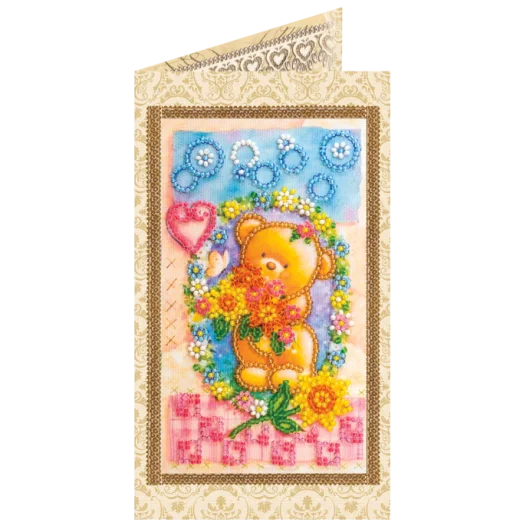 АО-127 Цветочная полянка. Набор-открытка для вышивки бисером Абрис Арт