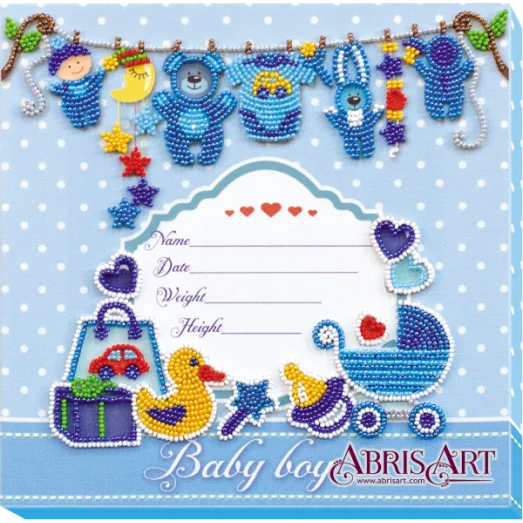 АВ-604 Метрика для мальчика. Набор для вышивки бисером. Абрис Арт