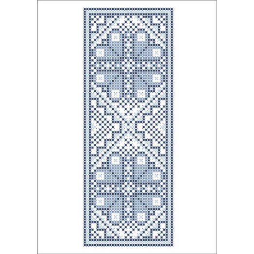 ФВМ-019 Голубой орнамент. Водорастворимый флизелин. ТМ Княгиня Ольга