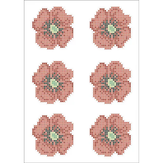 ФВМ-023 Красный мак. Водорастворимый флизелин. ТМ Княгиня Ольга