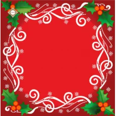 СЮ-007 Новогодняя салфетка Рождественские узоры. Схема для вышивки бисером Миледи