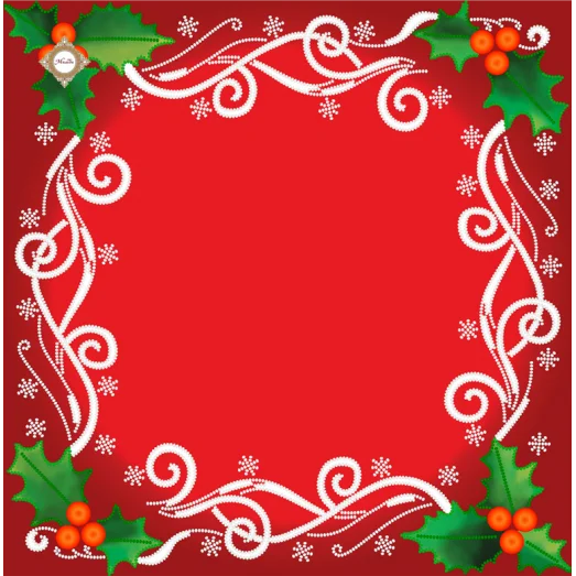 СЮ-007 Новогодняя салфетка Рождественские узоры. Схема для вышивки бисером Миледи