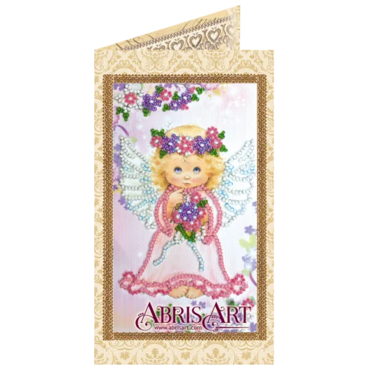 АО-133 Милый ангелочек. Набор-открытка для вышивки бисером Абрис Арт